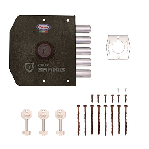 Замок накладной POTENT 420 (BS60мм) левый 3 ключа - Фото №5