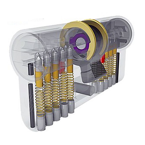 Циліндр SECUREMME K2 90 (40*50) матовий хром - Фото №6