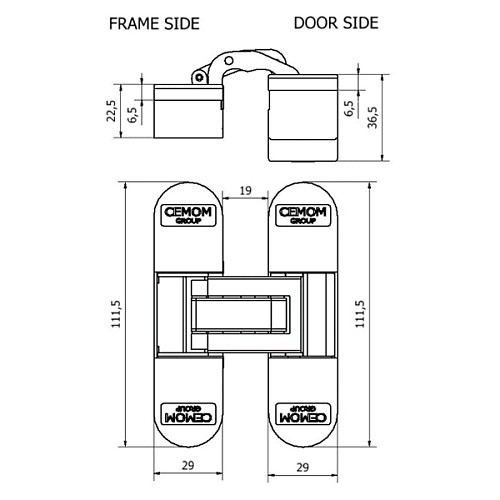 Завіс CEMOM Estetic 80A матовий хром - Фото №5