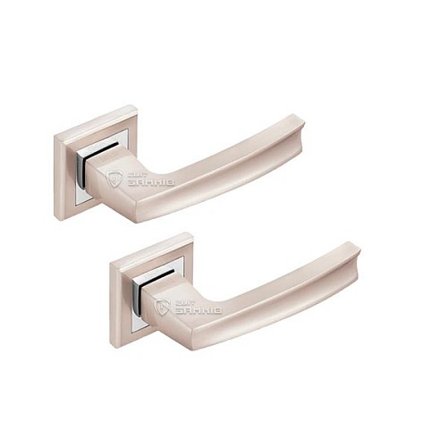 Ручки на розетте MVM/Linde A-1355 (T7-E8) SN/CP матовый никель / полированный хром - Фото №1