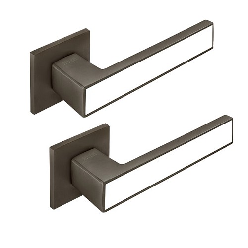 Ручки на розеті MVM/Linde A-2015 (T20-E20) MA/WHITE матовий антрацит з білою вставкою - Фото №1