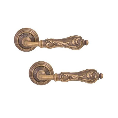 Ручки на розетте FIMET Flora 147 (269) F43 матовая бронза - Фото №1