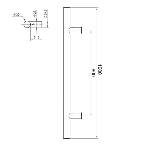 Ручки скобы WALA P10 1000/800.90(комплект) труба 30 нержавеющая сталь М304 - Фото №6