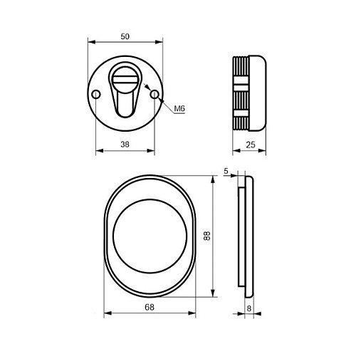 Протектор DISEC DIAMOND BKD250 25мм нержавіюча сталь матова - Фото №4