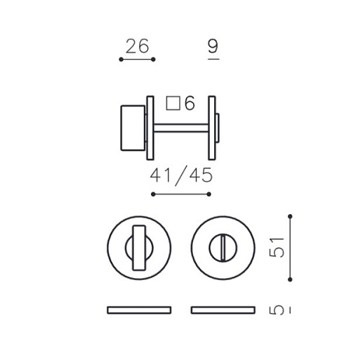 Вороток OLIVARI Space B CO хром матовий - Фото №2