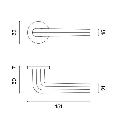Ручки на розеті APRILE AT Funkia R 7S тонка розета сатин хром - Фото №3