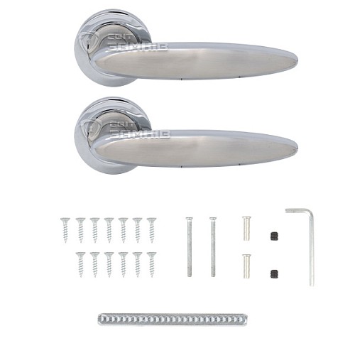 Ручки на розеті OZEN Mica хром/сатин - Фото №5