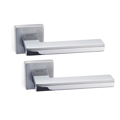 Ручки на розеті SYSTEM Larissa (RO11) CBM-CR/CBM матовий хром/хром - Фото №1