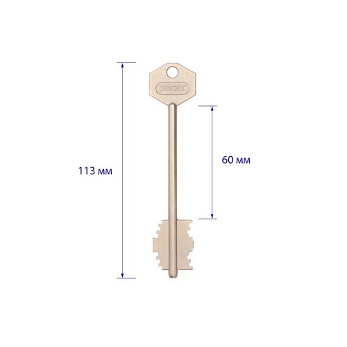 Ключ дополнительный POTENT к накладным замкам серии 900 - Фото №2