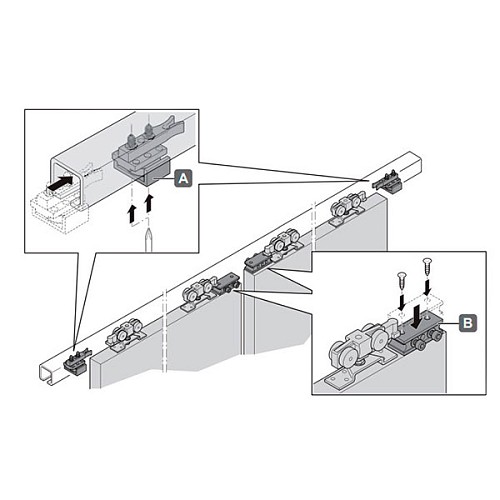 Розсувна система SLIDO Classic Synchro 60-P довжина 3 м на 2 полотна до 60 кг - Фото №4
