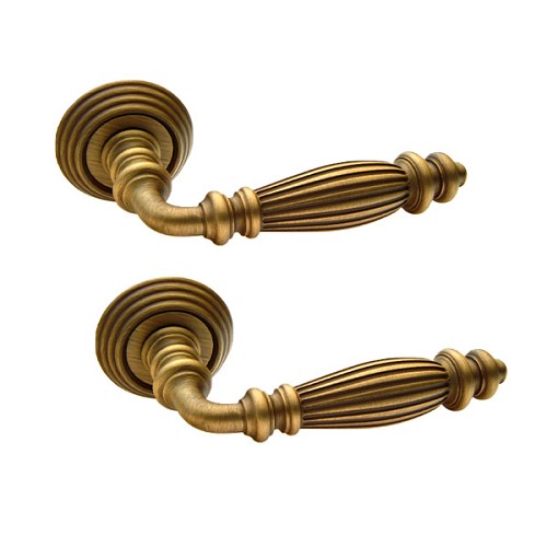 Ручки на розеті FADEX Siena Groove 404P B02 бронза матова - Фото №1