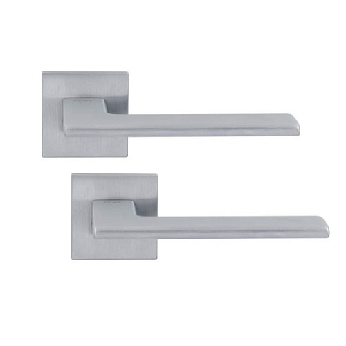 Ручки на розеті RDA Rock тонка розета брашований матовий хром - Фото №1