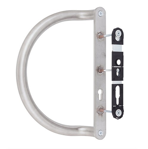 Ручка скоба ROSTEX D 390 фіксована-нажимна 85 (комплект) нержавіюча сталь матова - Фото №3