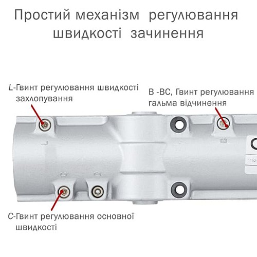 Дотягувач ABLOY DC330 CAM BC EN1-4 без тяги  до 80кг FIRE Сірий - Фото №3