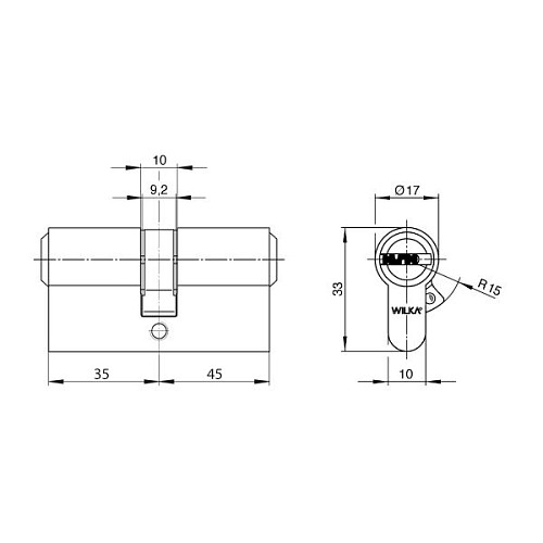 Циліндр WILKA 3600 Carat S3 80 (35*45) нікель - Фото №6