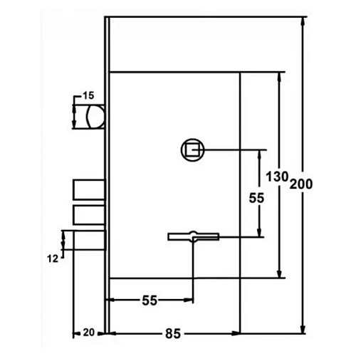 Механизм замка CLASS 008 (BS53,5*55мм) CP хром - Фото №4
