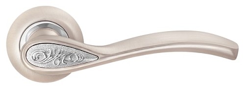 Ручки на розетте MVM Z-1313 (T3-E9) SN/CP матовый никель / полированный хром - Фото №2