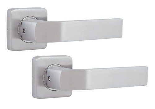 Ручки на розеті ROSTEX Treviso H50 нержавіюча сталь матова - Фото №1