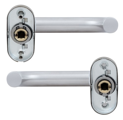 Ручки на розеті ROSTEX Albacete ES32 нержавіюча сталь матова - Фото №2