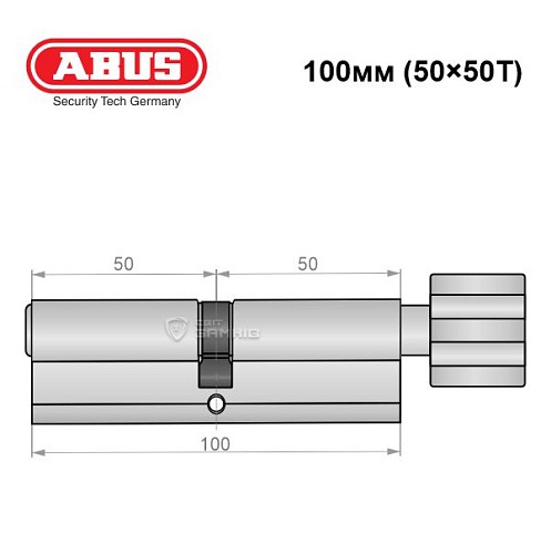 Цилиндр ABUS S60P 100T (50*50T) никель - Фото №7