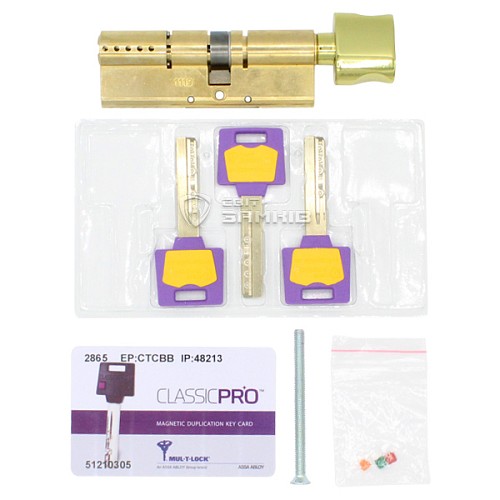 Циліндр MUL-T-LOCK MTL400/ClassicPRO 110T (55*55T) латунь - Фото №5