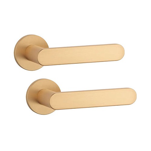 Ручки на розетте APRILE AS Alora R 7S тонкая розетта латунь матовая - Фото №1