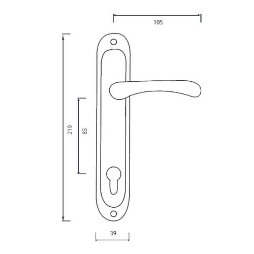 Ручки на планці SIBA Palermo 85 матовий хром/хром - Фото №3