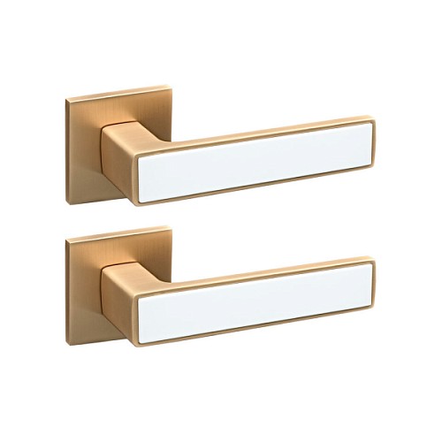 Ручки на розеті GAVROCHE Nikel Ni-Z25 SB/Wзолото/білий - Фото №1