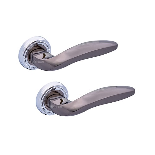 Ручки на розеті GAVROCHE Argentum Ag-Z29 CP/BN хром/чорний нікель - Фото №1