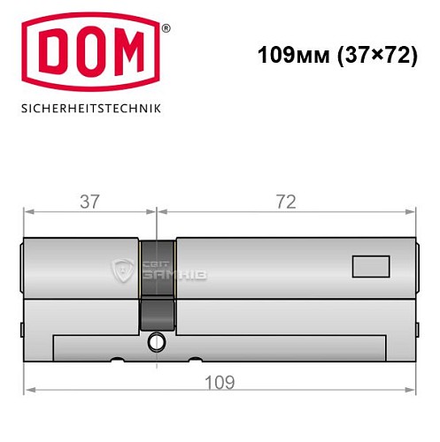 Цилиндр DOM Diamant 109 (37*72) никель сатин - Фото №4