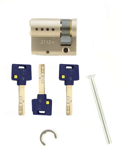 Циліндр половинка MUL-T-LOCK MTL600/Interactive+ 59.5 (50*9.5) нікель сатин 3 ключа - Фото №2