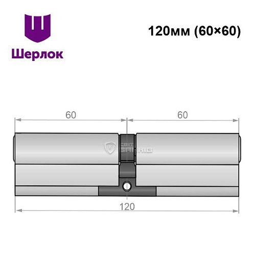 Циліндр SHERLOCK HK 120 (60*60) нікель сатин - Фото №5