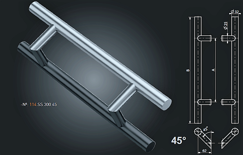 Ручки скобы MEDOS SS 600/400.90 (комплект) нержавеющая сталь - Фото №5