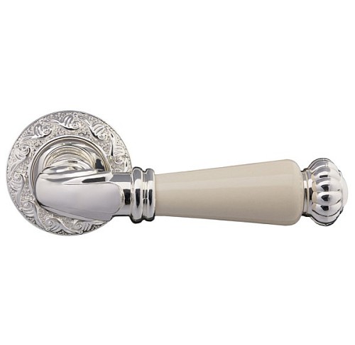 Ручки на розетте GAVROCHE Neodium Nd-Z20 BS/B яркое серебро/бежевый - Фото №2