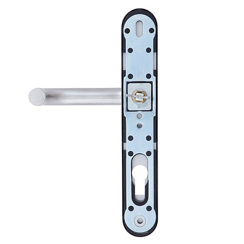 Ручка скоба ROSTEX G 390 фиксированная-нажимная 92 (комплект) нержавеющая сталь матовая - Фото №2